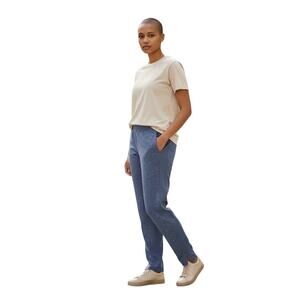 Athleta Brooklyn Blue Leopard Print Textured Ankle Pants Activewear Sz  8